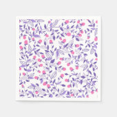 Florale doodles roze en violet servetten (Voorkant)