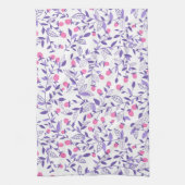 Florale doodles roze en violet theedoek (Verticaal)
