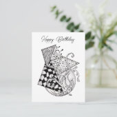 Florale Dreiecke, Tangle Zeichnung -  Briefkaart (Staand voorkant)