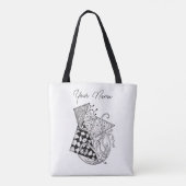 Florale Dreiecke, Tangle Zeichnung -  Tote Bag (Achterkant)