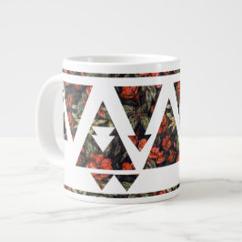 Florale driehoeken en pijlen grote koffiekop