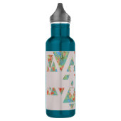 Florale driehoeken en pijlen met jouw naam waterfles  (Links)