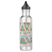 Florale driehoeken en pijlen met jouw naam waterfles (Rechts)