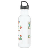 Florale driehoeken en pijlen waterfles (Achterkant)