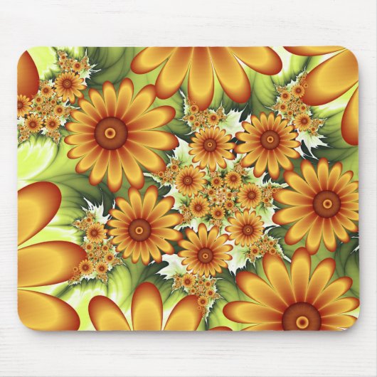 Florale droom, moderne abstracte bloemfractale kun muismat (Voorkant)