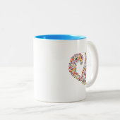 florale eekhoorn tweekleurige koffiemok (Voorkant rechts)