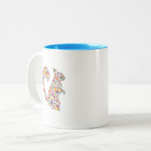 florale eekhoorn tweekleurige koffiemok (Voorkant links)