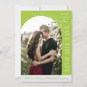 Florale Eenvoud 1 Chartreuse Groen Save The Date (Voorkant)