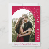 Florale Eenvoud 1 Framboos Save The Date (Voorkant)