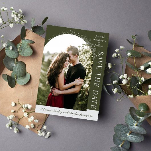 Florale Eenvoud 1 | Modern Groen | Save The Date