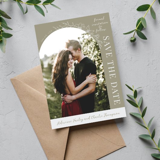 Florale Eenvoud 1 Mosgroen Save The Date
