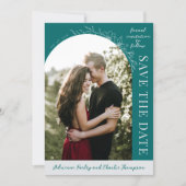 Florale Eenvoud 1 Teal Save The Date (Voorkant)