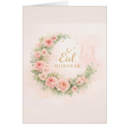 Florale Eid Mubarak – Roze Islamitisch Cadeau f