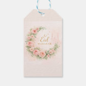 Florale Eid Mubarak – Roze Islamitisch Cadeau f Cadeaulabel (Achterkant)