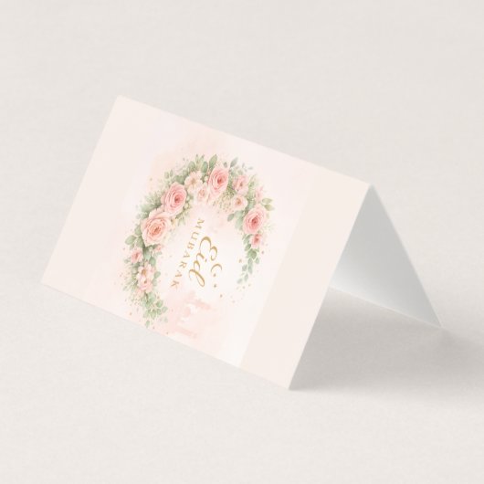 Florale Eid Mubarak – Roze Islamitisch Cadeau f Kaart (Voorkant)