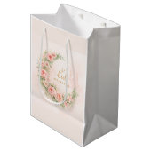 Florale Eid Mubarak – Roze Islamitisch Cadeau f Medium Cadeauzakje (Voorkant Gekanteld)