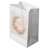 Florale Eid Mubarak – Roze Islamitisch Cadeau f Medium Cadeauzakje (Achterkant Gekanteld)