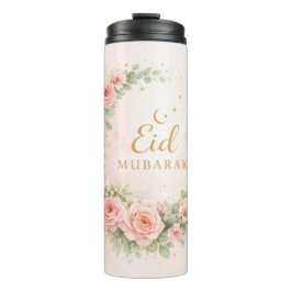 Florale Eid Mubarak – Roze Islamitisch Cadeau f Thermosbeker