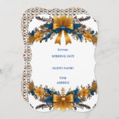 Florale elegante bruiloft uitnodiging ontwerp (Voorkant / Achterkant)