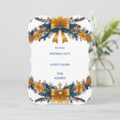 Florale elegante bruiloft uitnodiging ontwerp (Staand voorkant)