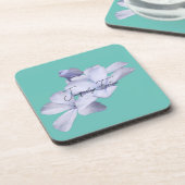 Florale Elegante minimalistische kalligrafie litho Bier Onderzetter (Linkerzijde)