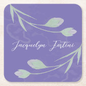 Florale Elegante minimalistische kalligrafie litho Kartonnen Onderzetters (Voorkant)