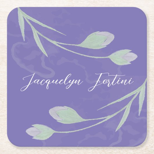 Florale Elegante minimalistische kalligrafie litho Kartonnen Onderzetters (Voorkant)