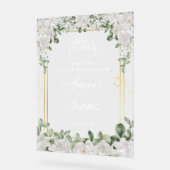 Florale Elegante Moslim Islamitische Huwelijksinga Acryl Bord (Hoek)