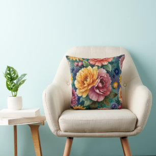 🌸 Florale Elegantie Worp Kussen 🌸