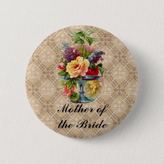  florale Embossed effect naam knoppenbadjes Ronde Button 5,7 Cm (Voorkant)