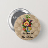  florale Embossed effect naam knoppenbadjes Ronde Button 5,7 Cm (Voorkant /achterkant)