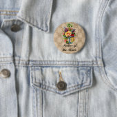  florale Embossed effect naam knoppenbadjes Ronde Button 5,7 Cm (In situ)