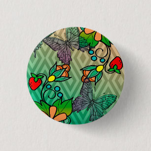 florale en butterflys ronde button 3,2 cm