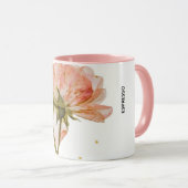 Florale espressokop – wit en roze tweetonig mok (Voorkant rechts)
