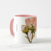 Florale espressokop – wit en roze tweetonig mok (Voorkant links)