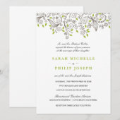 Florale Fancy zweefjes Plechtige bruiloft Kaart (Voorkant / Achterkant)