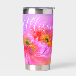 Florale fantasie gepersonaliseerde thermische beke geïsoleerde drinkbeker