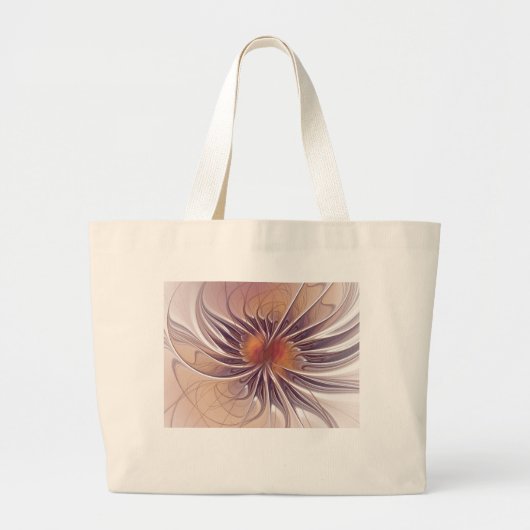Florale Fantasy, kleurrijke Abstracte fractale ven Grote Tote Bag (Voorkant)