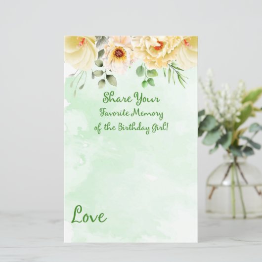 Florale favoriete herinnering van het meisje van d (Staand voorkant)