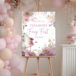 Florale Fee Eerste Verjaardag Persoonlijke Welkom Poster