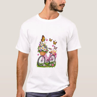 Florale Fiets Vlinder T-Shirt