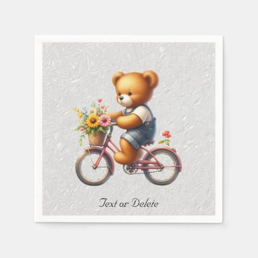Florale Fietseendje Beer Servetten (Voorkant)
