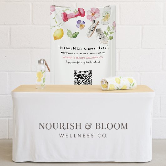 Florale Fitness | Wellness QR Code Branding Spandoek