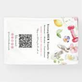 Florale Fitness | Wellness QR Code Branding Spandoek (Horizontaal)