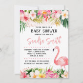 Florale Flamingo Baby Shower Kaart (Voorkant)