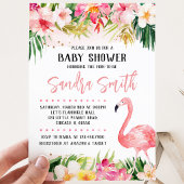 Florale Flamingo Baby Shower Kaart