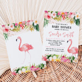 Florale Flamingo Baby Shower Kaart
