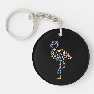Florale Flamingo Schattig Dieren Esthetiek Liefheb Sleutelhanger
