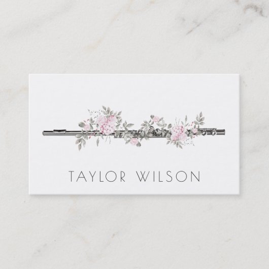 florale flutleraar visitekaartje (Voorkant)