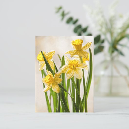 Florale fotografie:  Gele lentesaffodils Briefkaart (Staand voorkant)